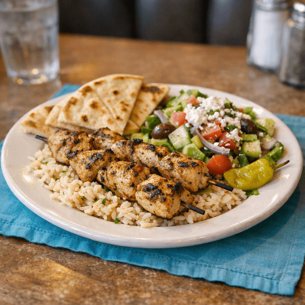 Chicken Souvlaki Platter