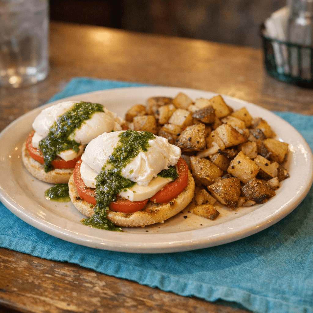Poached Eggs Caprese
