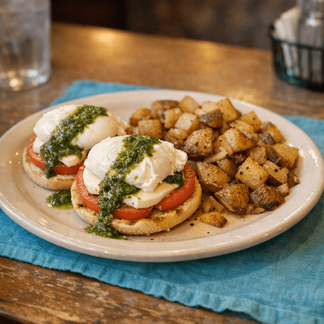 Poached Eggs Caprese