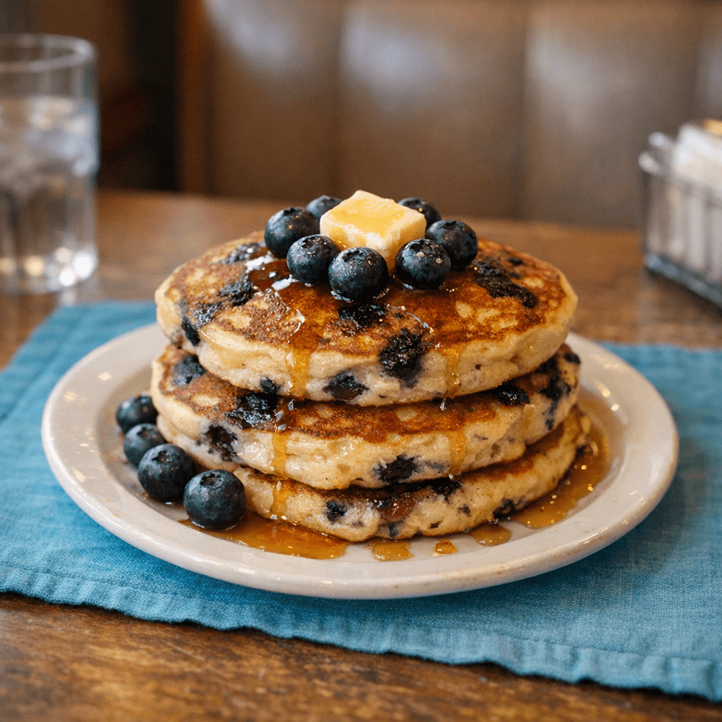 Short Stack Of Blueberry Pancakes