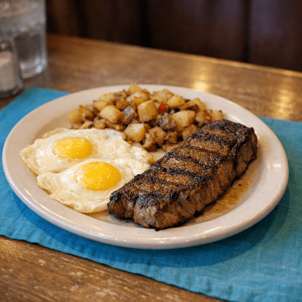 Strip Steak & Two Eggs